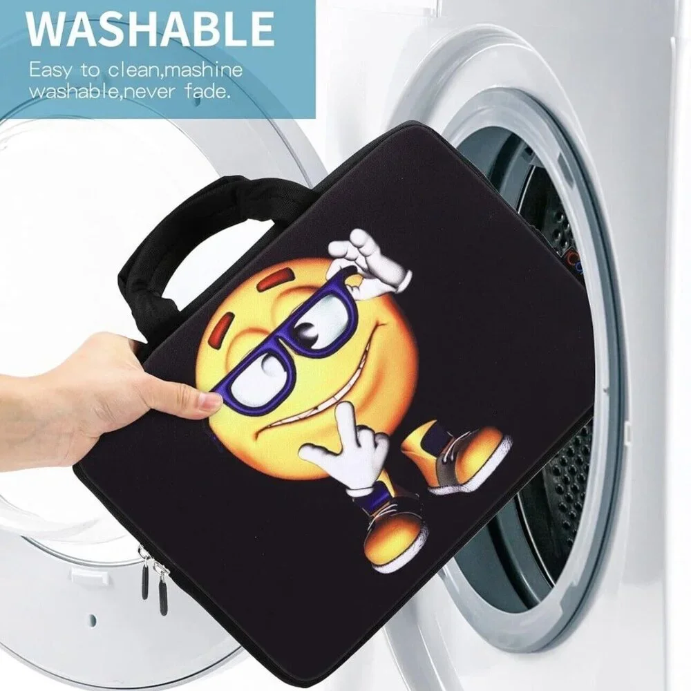 iColor Laptop Neoprene Handle Bag Computer Tablet Protect Case School Emoji Face